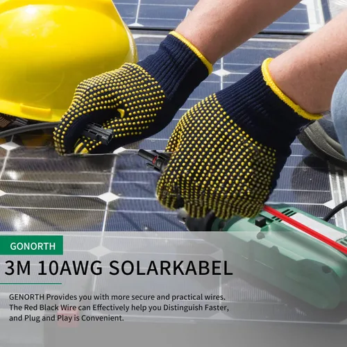 Miniatura 3 de Cable de extensión solar de 20 pies, cable de panel solar de 10 AWG de conexión profesional conectores hembra y macho, alambre de cobre estañado