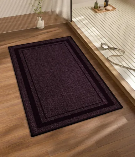 Miniatura 52 de chakme Juego de 2 alfombras de baño ultrafinas, absorbentes, antideslizantes, lavables a máquina, color beige oscuro, 17 x 24 pulgadas + tapete