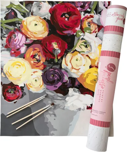Miniatura 16 de Pink Picasso Kit de Pintura Floral Botánica por Números para Adultos y Adolescentes Juegos de Kits de Pintura Acrílica DIY en Lienzo 16x20