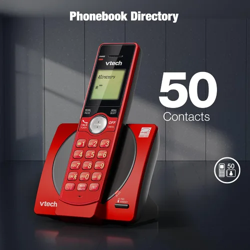 Miniatura 4 de VTech Teléfono inalámbrico de 3 auriculares para el hogar con identificador de llamadas/llamada en espera, teléfonos de línea fija, teclado