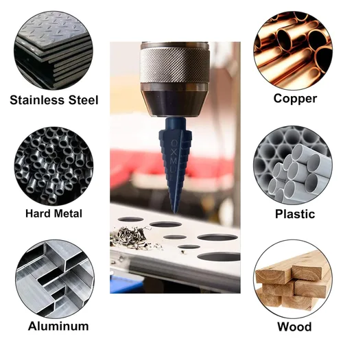 Miniatura 5 de Juego de brocas escalonadas M35, 1/8 a 7/8 pulgadas, 25 pasos, brocas de cobalto, resistentes para acero inoxidable, acero duro, aluminio, madera, 2