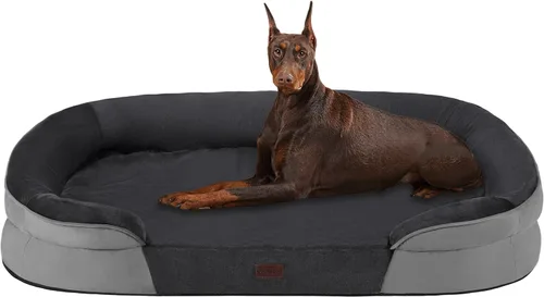 Miniatura 12 de Dwanton - Cama ortopédica para perros medianos con espuma de memoria con gel, sofá impermeable para perros, cama lavable para mascotas con cojín