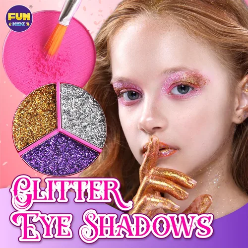Miniatura 2 de Kit de maquillaje de 60 piezas para niñas de 6 a 12 años, FunKidz Juego de cosméticos para niños con tres capas, caja de maquillaje plegable