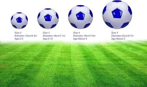 Miniatura 2 de Balón de fútbol tamaño 2, 3, 4, 5, blanco y azul, actividades deportivas escolares para exteriores e interiores, diseño clásico antiexplosión