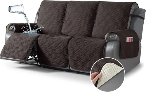 Miniatura 30 de TAOCOCO Fundas para Sillón de Dos Plazas Reclinable 100% Impermeables, Fundas Divididas para Loveseat Reclinable, Funda Antideslizante para Sofá
