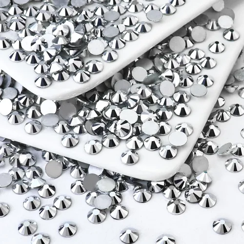 Miniatura 50 de 1440 piezas de diamantes de imitación SS20 de cristal de vidrio con parte posterior plana, gemas de cristal redondas de parte posterior plana
