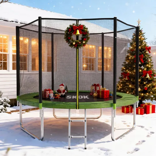 Miniatura 2 de SKOK Trampolín para niños, trampolín al aire libre de 400 libras con red aprobada por ASTM para niños y adultos Manzana Verde (Apple Green)