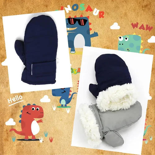 Miniatura 4 de Urban Virgin Guantes de invierno para bebés y niños pequeños, con forro polar, cálidos, impermeables, guantes de nieve para niños y niñas