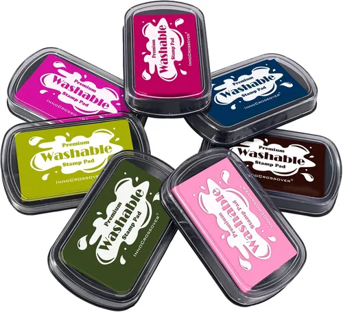 Miniatura 6 de Almohadilla de tinta lavable, las mejores almohadillas de sello para niños, manualidades para niños, kit de huellas de patas, kit de huellas