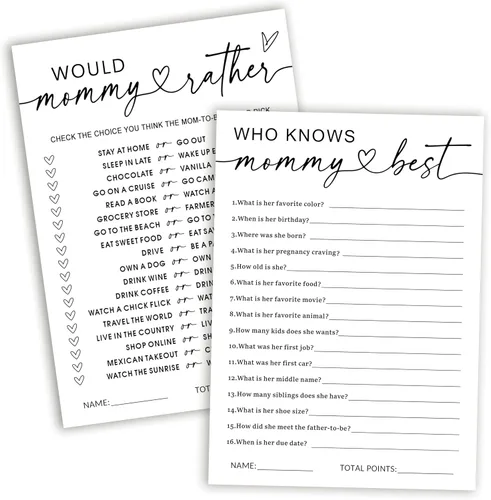 Miniatura 8 de Juegos de baby shower, predicciones de bebé de 5 x 7 pulgadas y tarjetas de consejos para niños o niñas, suministros de decoración de fiesta