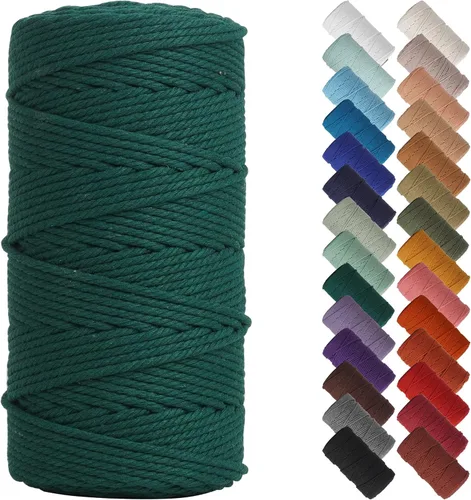 Miniatura 94 de NOANTA - Cuerda de macramé color beige natural, 1/8 pulgadas (3 mm) x 109 yardas (100 metros), cuerda de algodón colorido para colgar en la pared