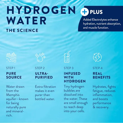 Miniatura 6 de HTWO Plus Agua de hidrógeno molecular con electrolitos, sabor a limonada de uva, paquetes de hidratación sin azúcar, paquete de 6 unidades de 16.9
