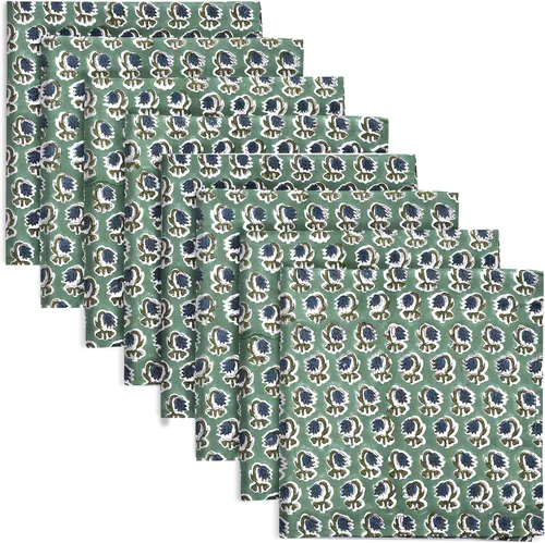 Miniatura 19 de Ridhi - Servilletas de 100 % algodón con estampado de espárragos verdes de 18 x 18 pulgadas (juego de 4) servilletas de cocina reutilizables