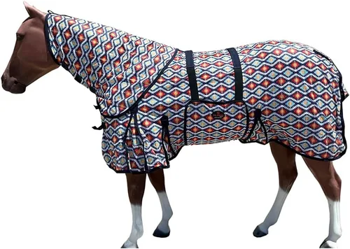 HILASON Hoja de mosca de caballo con protección UV, malla transpirable, mosquito, primavera, alfombra de caballo de verano, alfombra de mosca