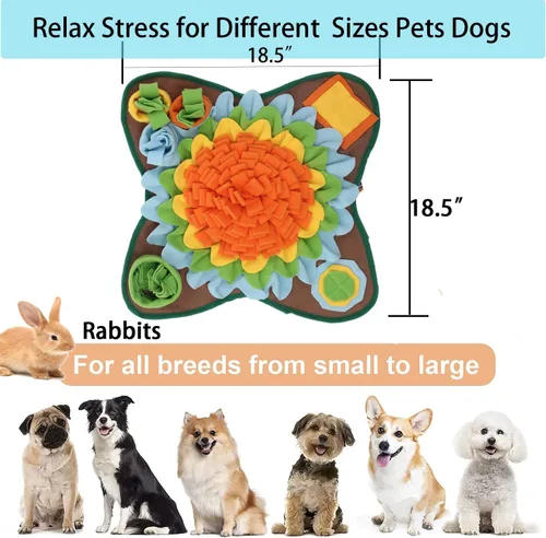 Miniatura 5 de Alfombrilla de olfateo para perros, alfombrilla de alimentación de mascotas, almohadilla para olfatear cachorros, juguetes interactivos de Naranja