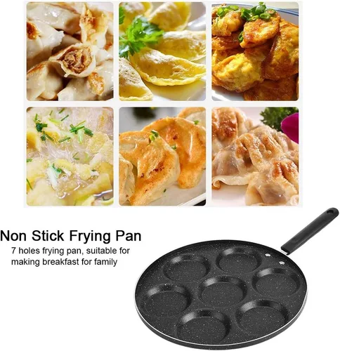 Miniatura 4 de Ejoyous Sartén de aluminio antiadherente para panqueques de 7 tazas, sartén para tortillas, utensilios de cocina para el hogar con mango ergonómico