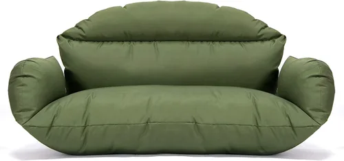 Miniatura 9 de LeisureMod Cojín colgante para silla de columpio para 2 personas, color negro, algodón suave y transpirable, funda extraíble con cremallera