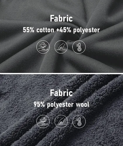 Miniatura 31 de SCODI Sudaderas con capucha para hombre, forro polar pesado, cremallera completa, forro de sherpa grueso, chaqueta con capucha
