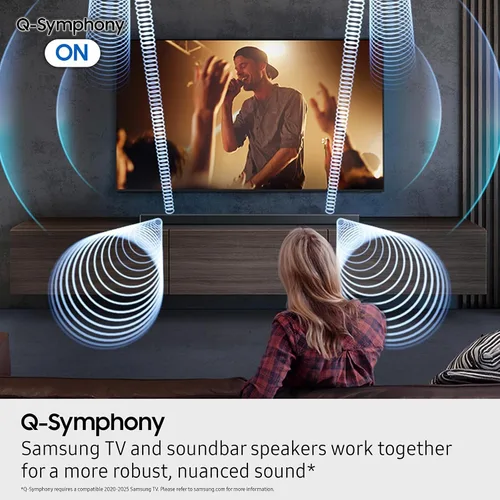 Miniatura 3 de Samsung Barra de sonido HW-Q600F Serie Q, barra de sonido de 3.1.2 canales con subwoofer, Dolby Atmos, DTS Virtual:X, Q-Symphony, sonido adaptativo