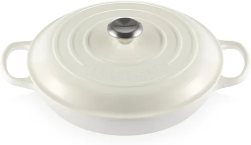 Miniatura 26 de Le Creuset Braiser Signature de hierro fundido esmaltado, 5 cuartos de galón, Flame Llama