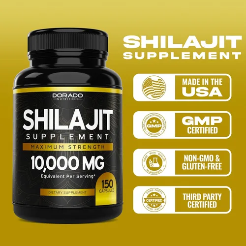 Miniatura 5 de Shilajit Cápsulas (150 unidades) Suplemento Shilajit prémium para hombres (alto en minerales traza, sin rellenos, fabricado en los Estados Unidos)
