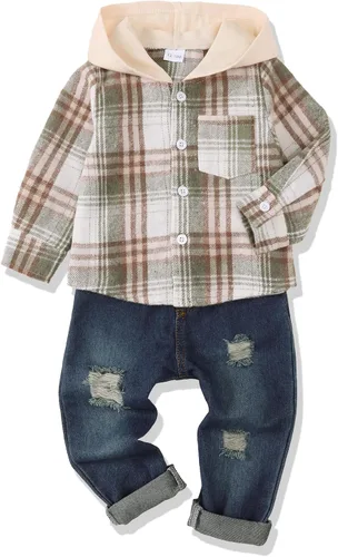 Miniatura 58 de Renotemy Ropa de bebé para niño, trajes de mezclilla, sudadera con capucha para bebés, pantalones de mezclilla, ropa para niños pequeños