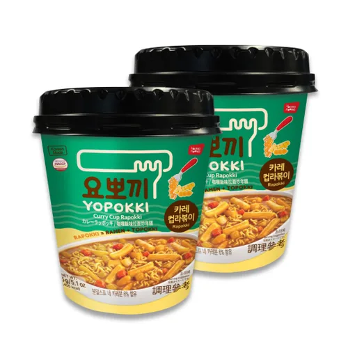 Miniatura 7 de Yopokki Taza Rabokki instantánea – Tortas de arroz coreanas Tteokbokki con fideos ramen, comida callejera coreana rápida y fácil, aperitivos