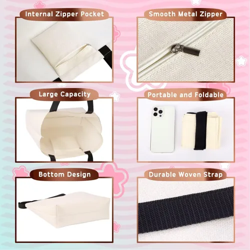 Miniatura 5 de Take Me To California - Bolsa reutilizable para comestibles, bolsa de compras estética con bolsillo interior, ligera y lavable, elegante, regalo