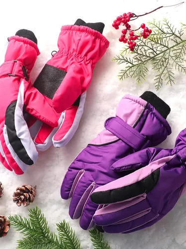 Miniatura 7 de Newcotte 2 pares de guantes de nieve de invierno para niños, guantes de esquí cálidos, guantes de esquí para niños, snowboard y nieve, guantes