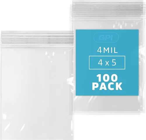 Miniatura 30 de GPI - Caja de 1000 bolsas de plástico transparente con cremallera de 3 x 3 pulgadas - Bolsas de polietileno resistentes a granel de 4 mil de grosor