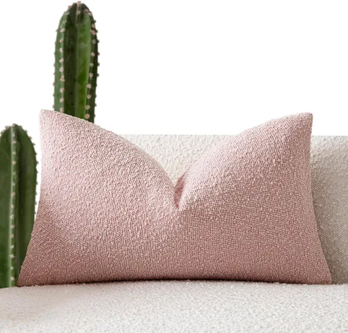 Miniatura 55 de Foindtower Fundas de almohada decorativas con textura de boucle, fundas de almohada sólidas, neutrales, suaves y acogedoras para silla, sofá
