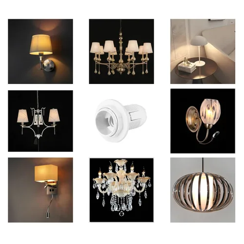 Miniatura 8 de 6 unids por paquete E14 LED bombilla portalámparas retenedor anillos y adaptador de repuesto Candelabro Candelabro lámpara zócalo