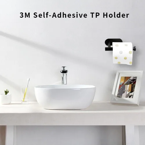 Miniatura 2 de Soporte de papel higiénico para baño, soporte de rollo autoadhesivo de acero inoxidable SUS304 sin perforar, soporte para papel higiénico para pegar