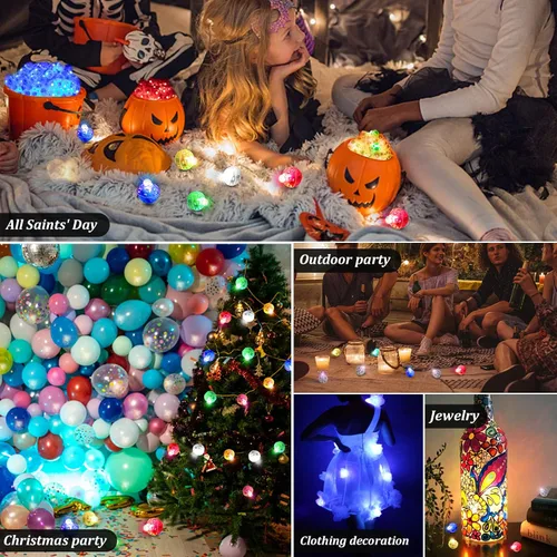 Miniatura 5 de 50 mini luces LED, globos de luz LED para decoraciones de fiesta, luces de fiesta de neón para linterna de papel, huevos de Pascua, fiesta de Rojo