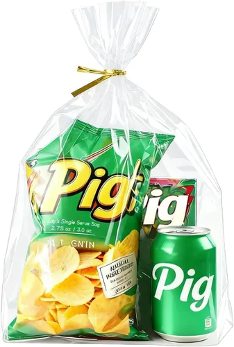 Miniatura 8 de PigPotParty Bolsas de celofán de 10 x 14 pulgadas, paquete de 100 bolsas de regalo de plástico transparente con fuelle inferior para exhibición