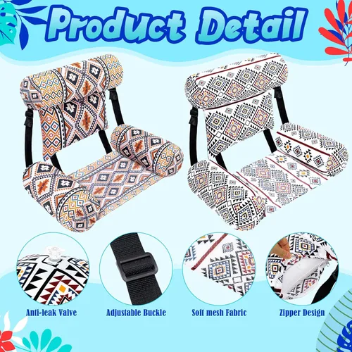 Miniatura 3 de Threehoney Paquete de 2 flotadores grandes para sillas de piscina para adultos, silla inflable de verano, silla flotante de agua, hamaca flotante