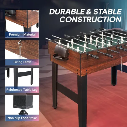 Miniatura 4 de PEXMOR Mesa de juego múltiple 6 en 1 para adultos, mesa combinada para sala de juegos, juego de mesa de juego de 48 pulgadas