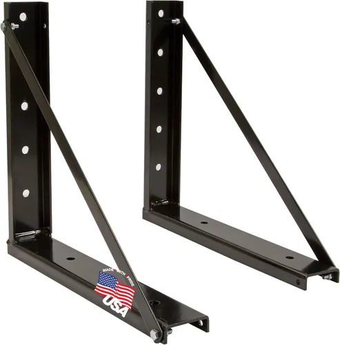 Miniatura 2 de Buyers Products 1701015 - Soportes de montaje de acero estructural negro soldado de servicio pesado para caja de herramientas debajo del camión