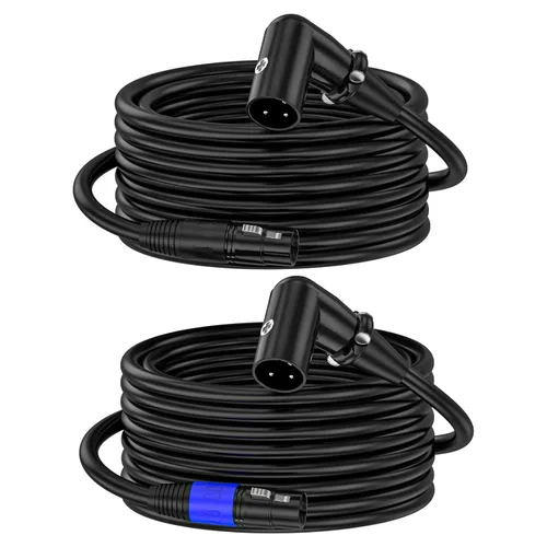 Miniatura 11 de XLR - Cable de extensión de micrófono macho a hembra recto, cable equilibrado macho a hembra recto de 90 grados, cable equilibrado de 3 pines a 3