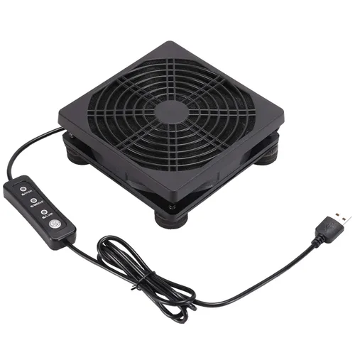 Ventilador de enrutador de PC alimentado por USB de 4.724 in y 5 V con controlador de velocidad, ventilador de enfriamiento de alto flujo de aire