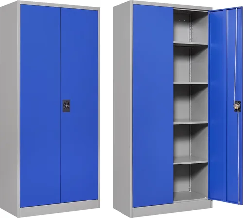 Miniatura 9 de Vitrina con puertas de cristal, vitrina para coleccionables, gabinete de exhibición Curio con 4 estantes ajustables, gabinete de exhibición de Negro