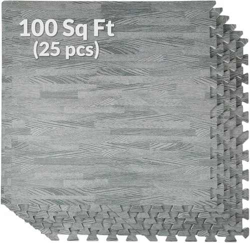Miniatura 10 de Alfombrilla de espuma estampada de 100 pies cuadrados de 3/8 pulgadas de grosor, estilo de grano de roble de madera oscura
