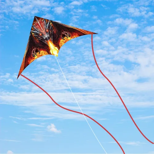 Miniatura 2 de Dragon Kite - Cometas Delta grandes para niños y adultos Principiantes, cuerda de una sola línea fácil de volar para viajes a la playa, parque