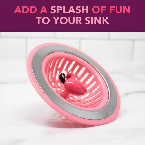 Miniatura 3 de Joie Flamingo - Cesta coladora para fregadero de cocina, se adapta a todos los fregaderos estándar, acero inoxidable, bonita cubierta de drenaje