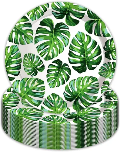 Miniatura 8 de 50 platos con estampado de vaca, platos de papel de vaca de 9 pulgadas, suministros de fiesta de safari en la selva, platos de fiesta con temática