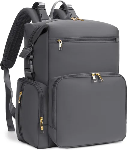 Miniatura 10 de CEI-CEI Mochila de neopreno para pañales con bolsillos aislados, bolsas grandes de maternidad para bebés recién nacidos, bolsa de viaje con Verde