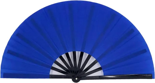 Miniatura 2 de Abanicos Plegables Grandes Rave Abanicos de Mano que Aplauden Abanicos que Hacen Ruido para Baile en Línea, Grandes Abanicos Plegables que Hacen Azul