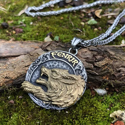 Miniatura 4 de GuoShuang Collar vikingo nórdico de Odin Wolf para hombres, regalo vikingo, acero inoxidable, colgante vikingo, Acero inoxidable, No es una piedra