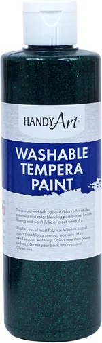 Miniatura 5 de Handy Art Pintura lavable con purpurina de 8 onzas, azul