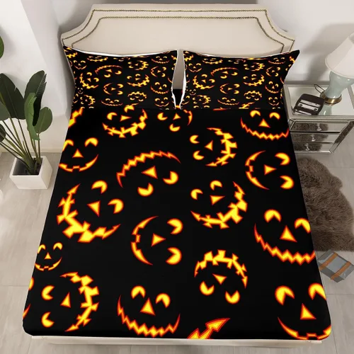 Miniatura 4 de Erosebridal Juego de sábanas de calavera para niños, tamaño individual, para Halloween, esqueleto gótico bailarín, juego de sábanas para niños